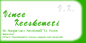 vince kecskemeti business card